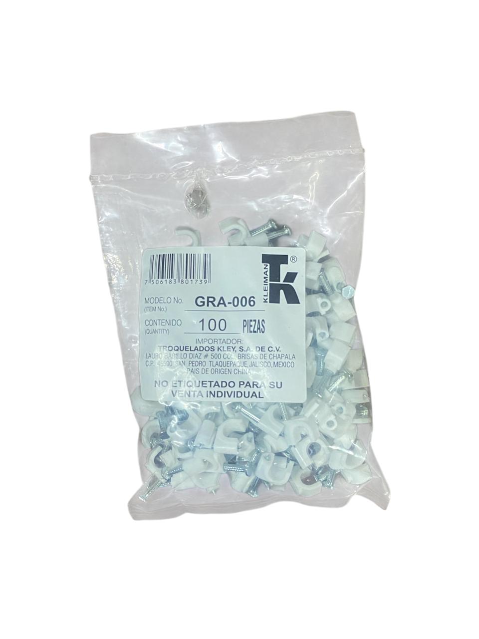 Grapa Para Cable 6mm 100pzas